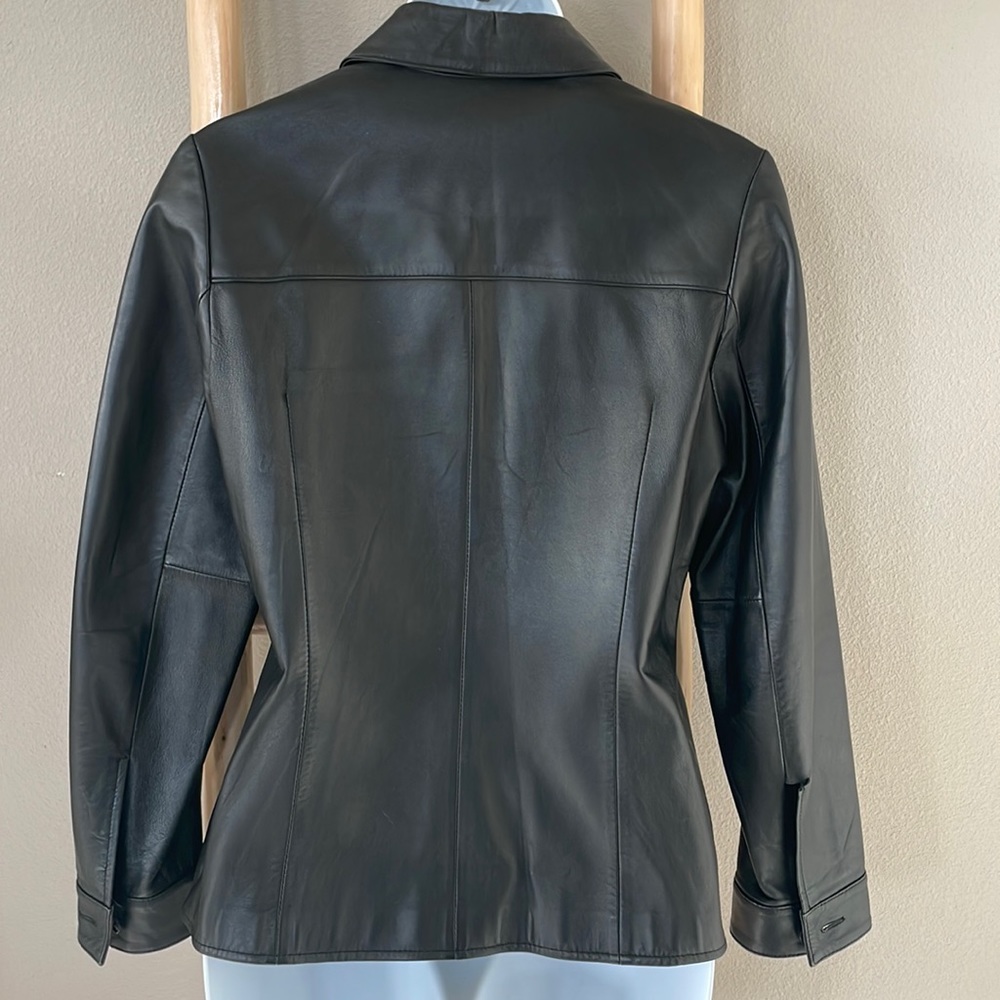 Caslon | 100% Genuine Lamb Leather Button Down Shirt - Picture 3 of 10